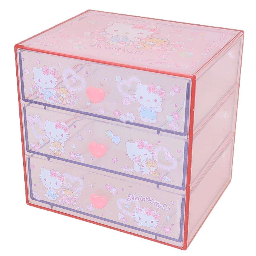 ハローキティ 卓上収納 3段チェスト[品番：BREW0186021