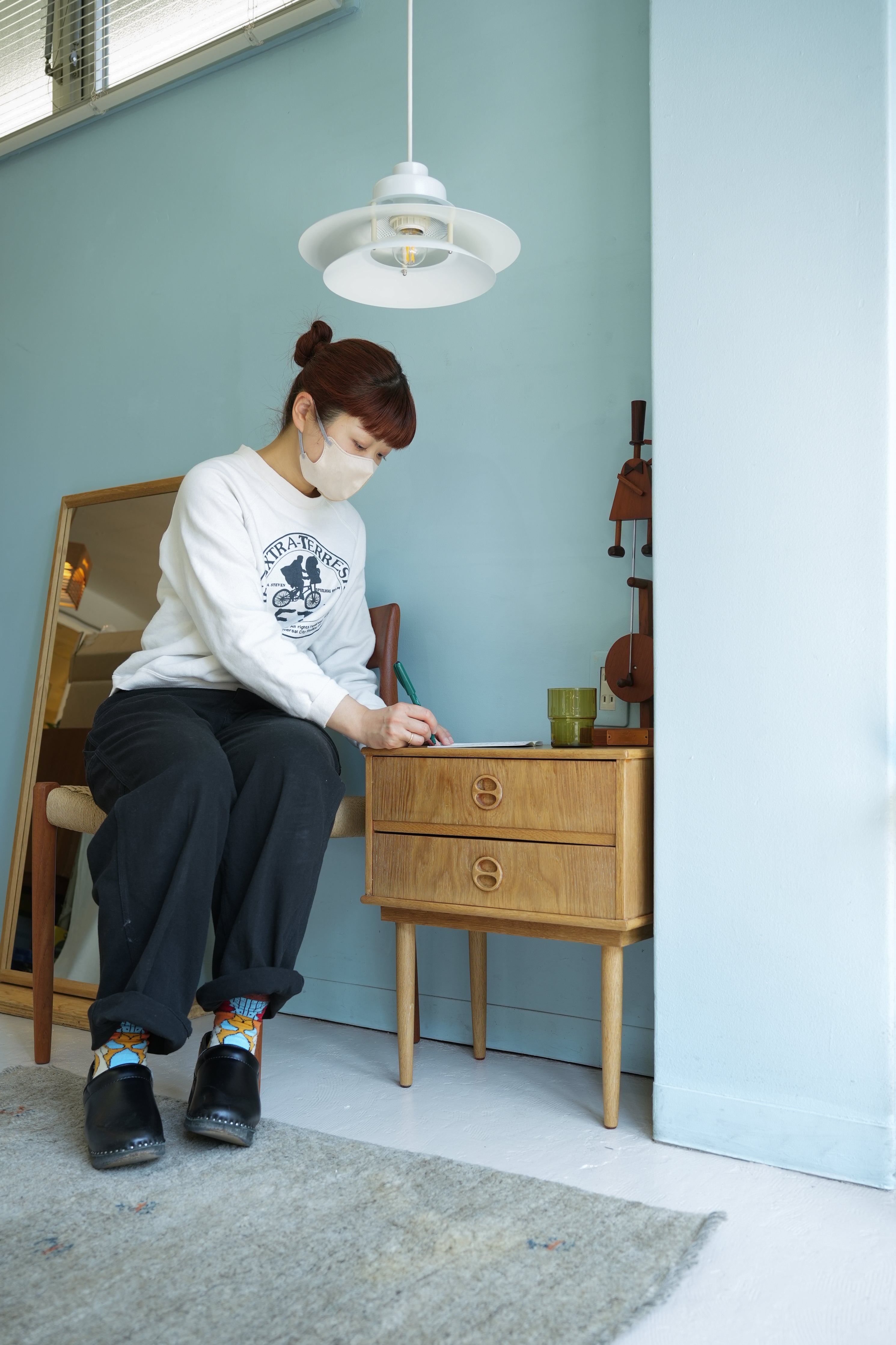 デンマークヴィンテージ スモールサイドチェスト 2段 オーク材/Danish