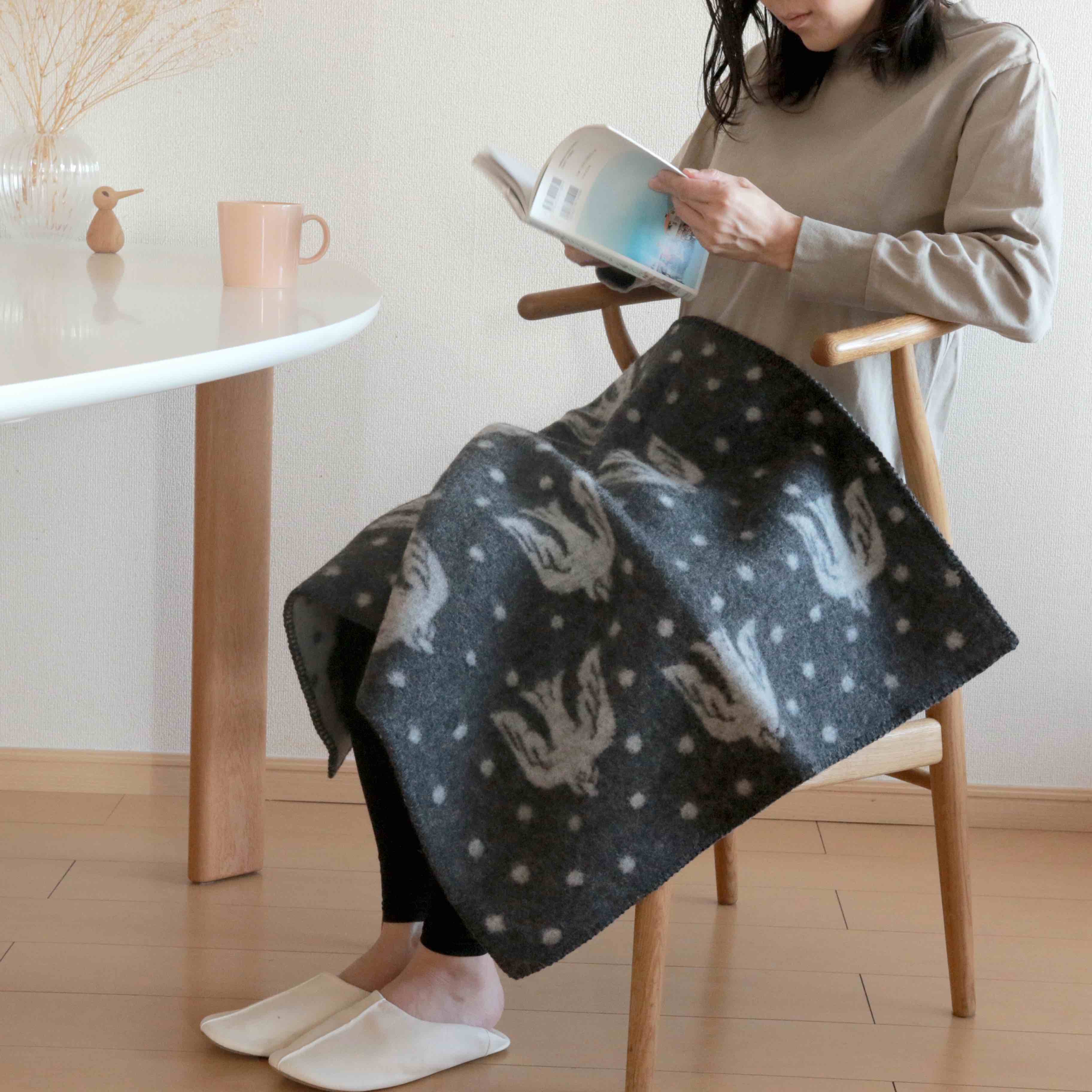 KLIPPAN（クリッパン）ウール ミニブランケット 65x90 birds in the