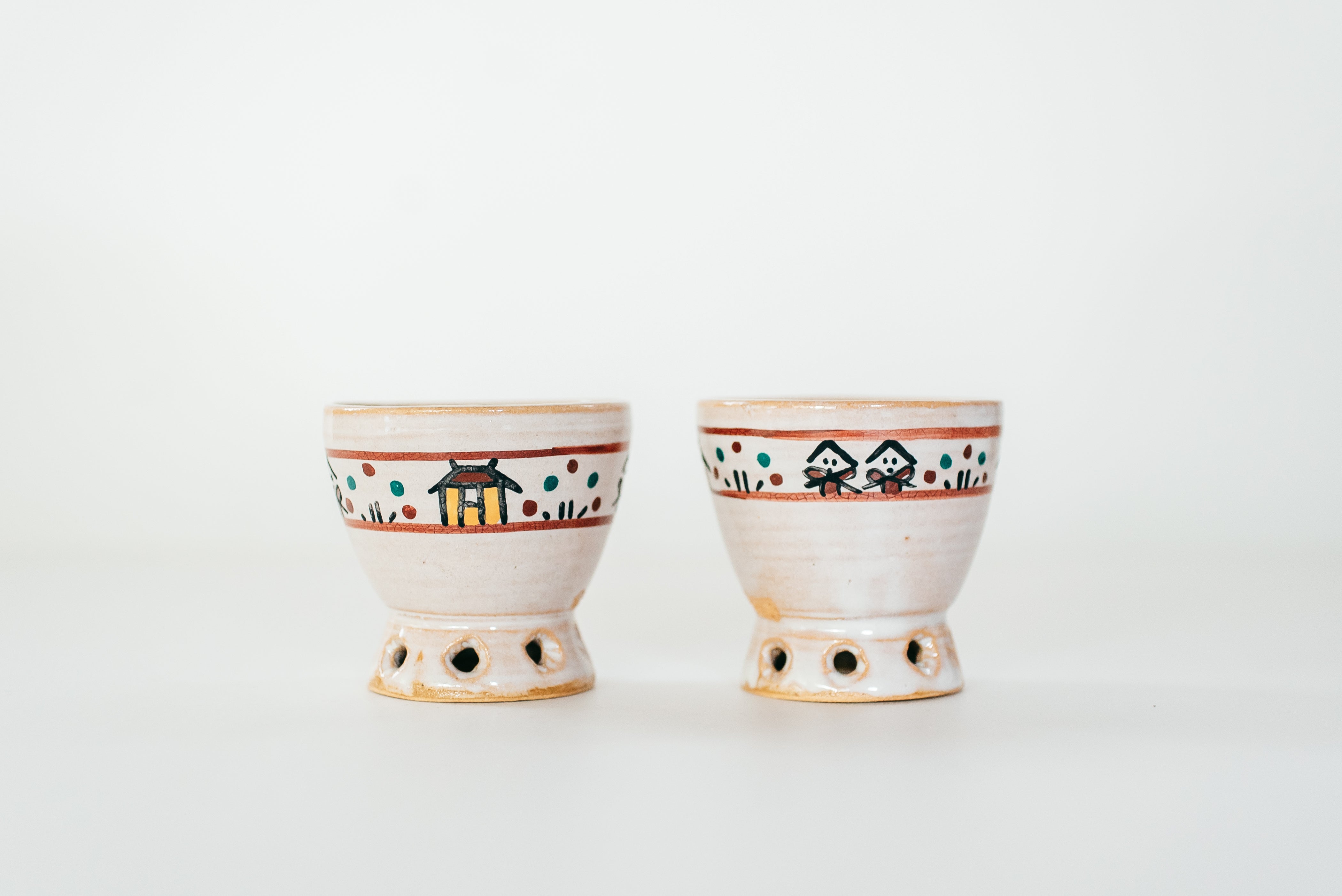 赤膚焼窯元 小川二楽】《夫婦ギフト》赤膚焼のワインカップセット