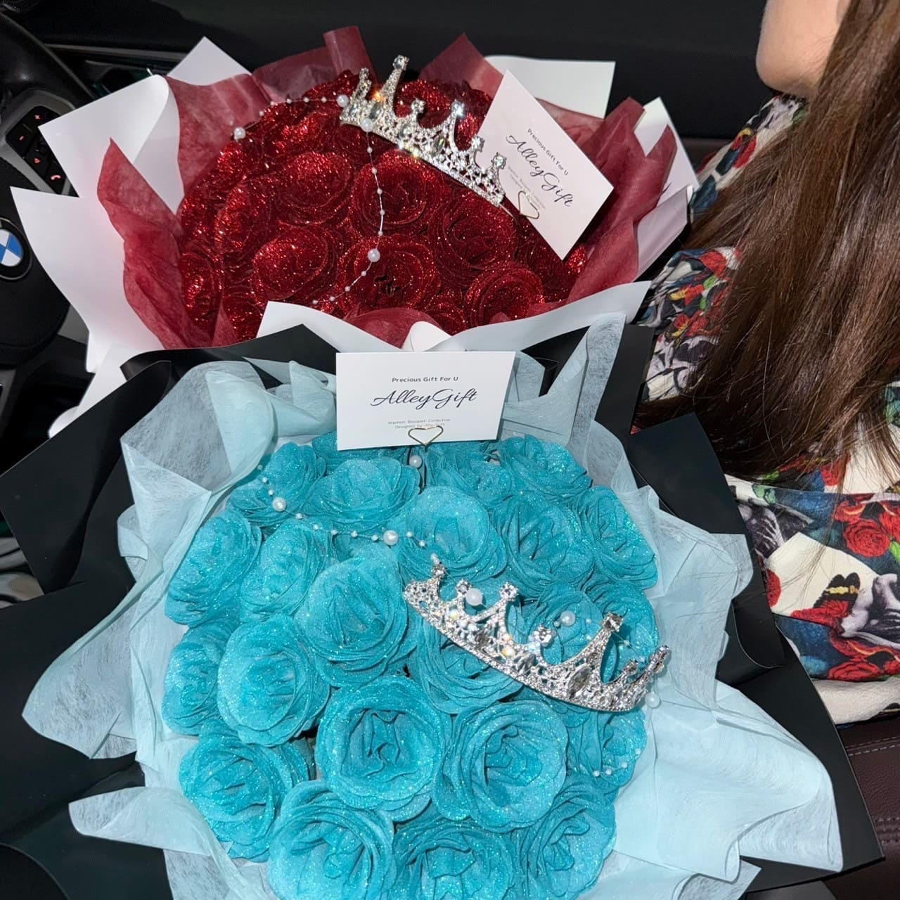 グリッターローズ花束の作り方の作成例 | AlleyGift – AlleyGift