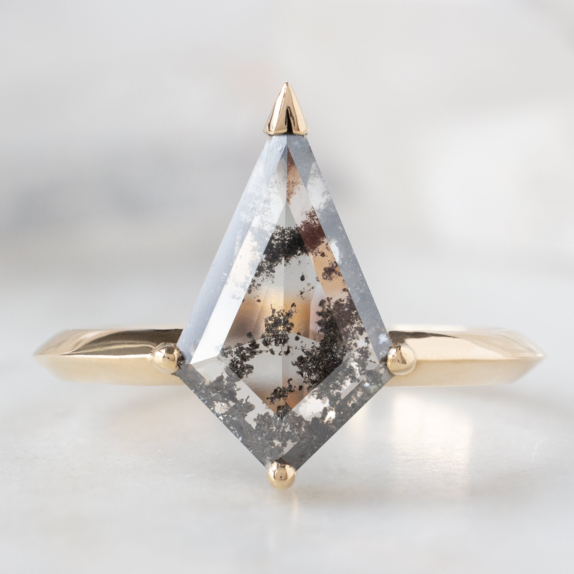 The Sage Ring | 1.73ct Lab Grown Salt and Pepper Kite Diamond in