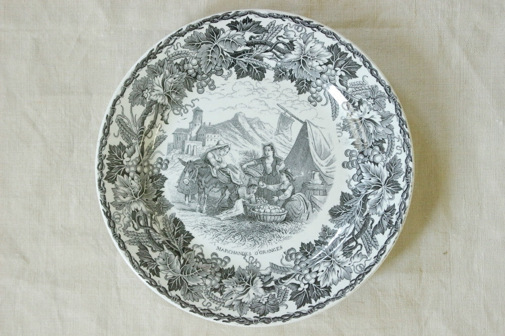 マーストリヒト ソシエテ セラミック社グリザイユプレート（直径23cm