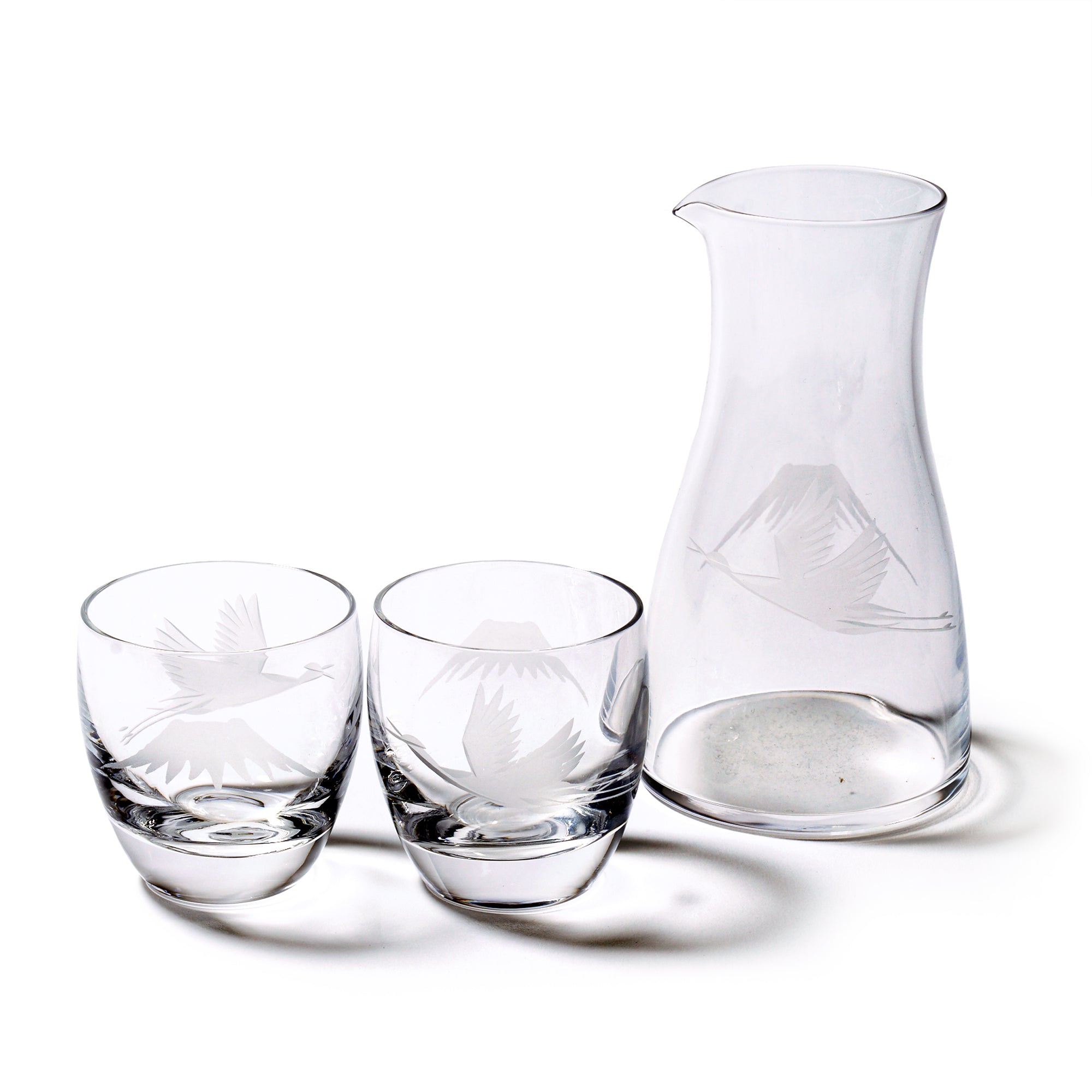 江戸切子 富士山に桜 冷酒器揃 透き ｜江戸切子グラスならTABLEAU