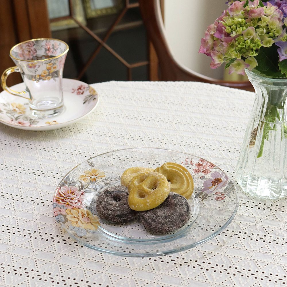 テーブルに花を飾りましょ♪ カメリアガラスプレート HM1-800004