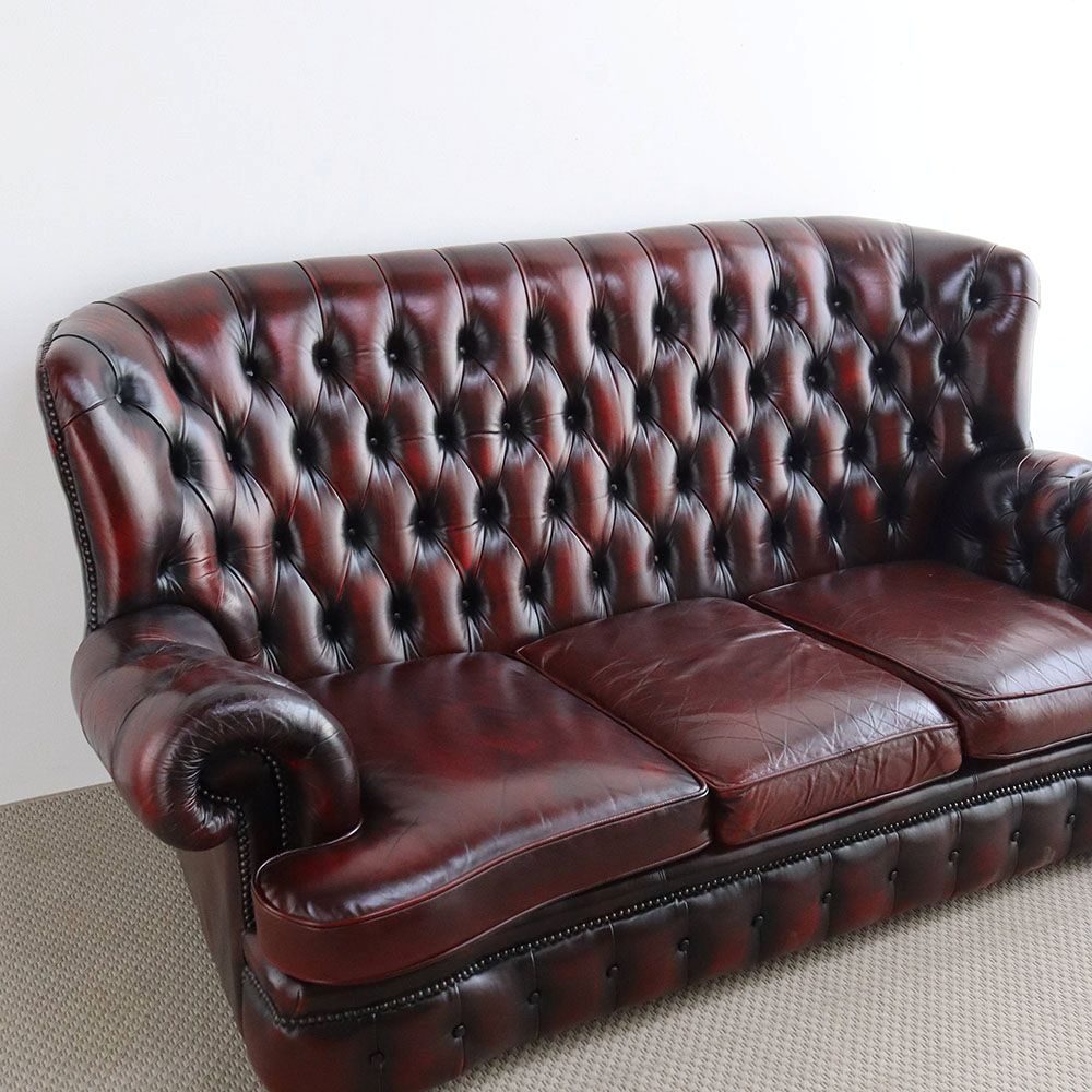 贅沢なハイバック♪ チェスターフィールドソファ3人掛 VC104-350