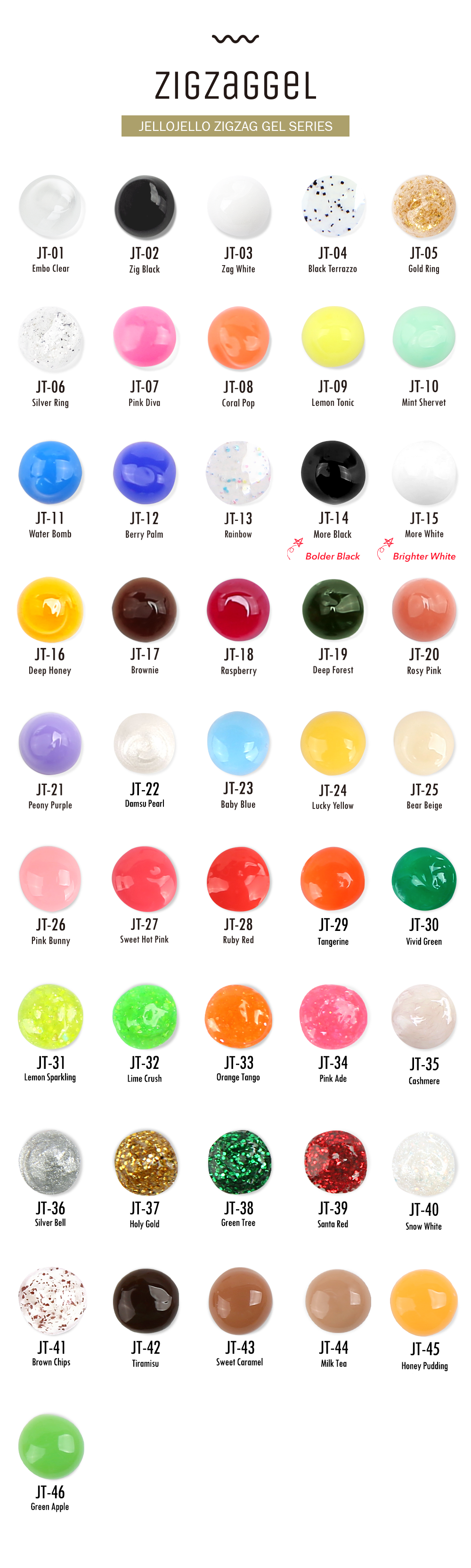 Jello Jello Zig Zag Gel JT-14 More Black (10g)