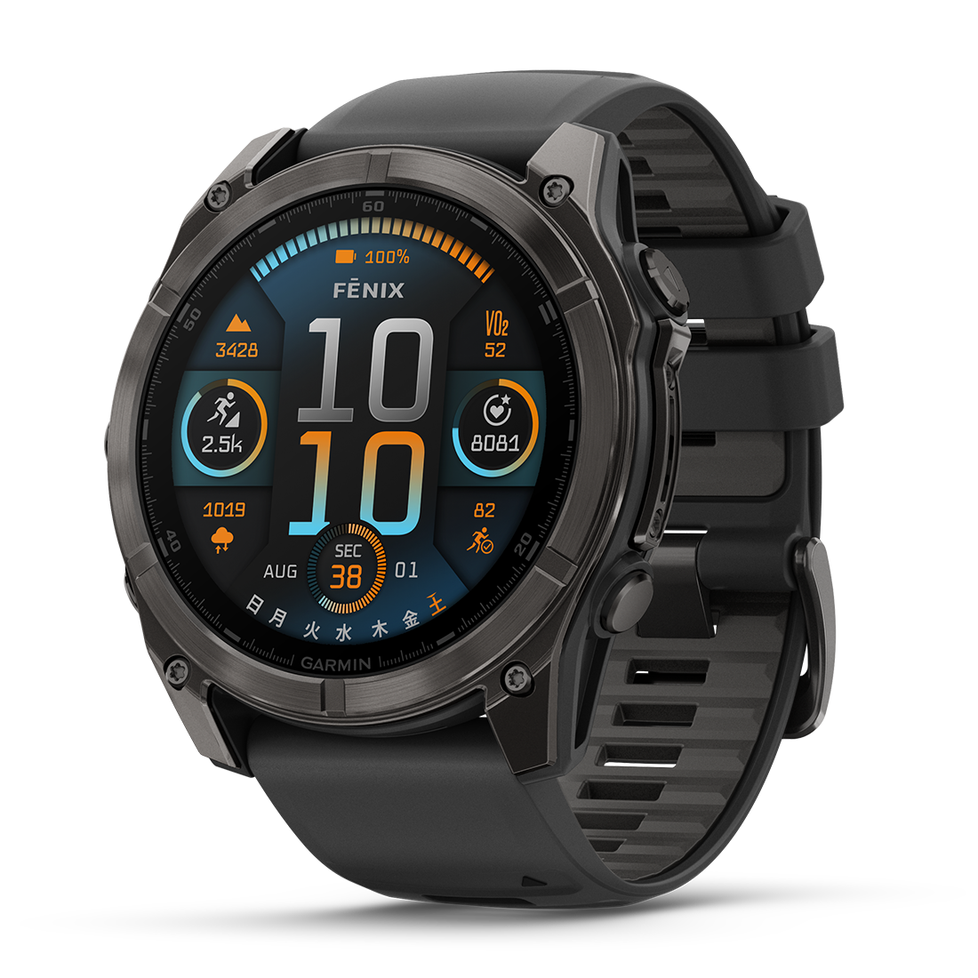 fenix 8 Sapphire AMOLED 51mm Ti Carbon Gray DLC / Black 010-02905