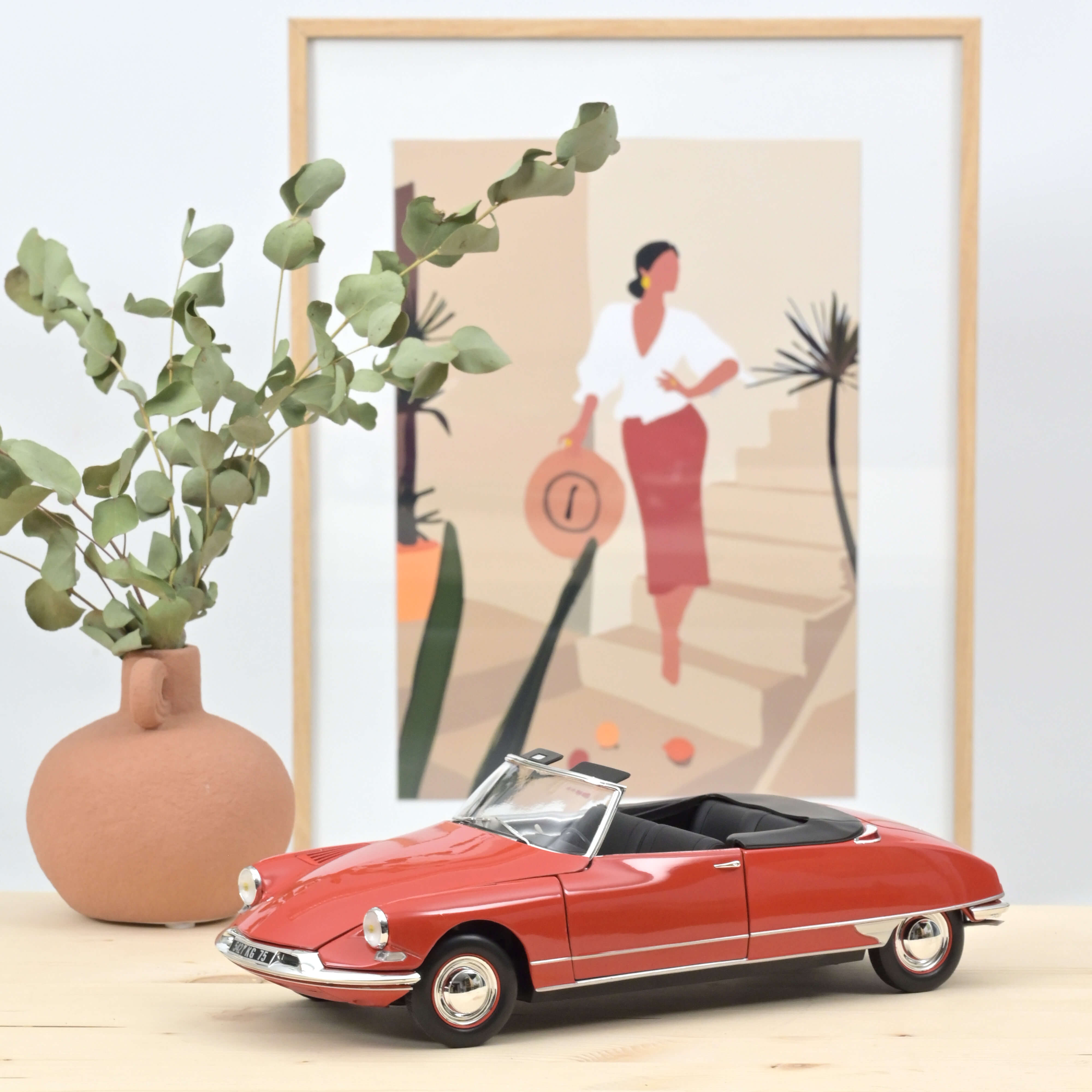 Citroën DS 19 Convertible 1961 Corail Red 1:18 – Norev
