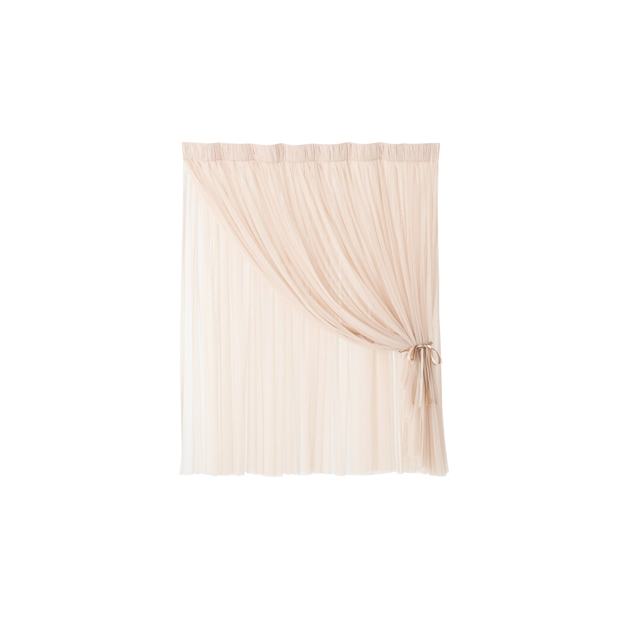 ダブルチュール レースカーテン H1350×W1000 ライトベージュ