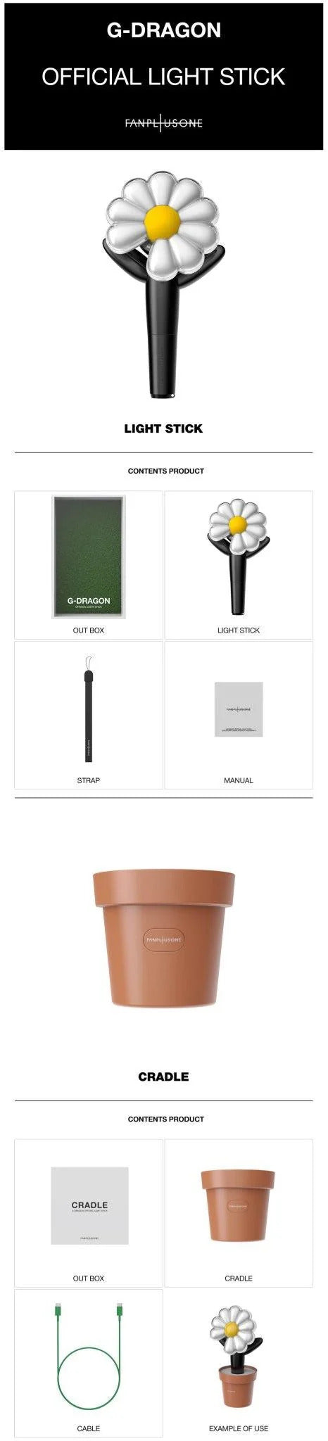 G-DRAGON | 지드래곤 | OFFICIAL LIGHT STICK +Photocard – KPOP MUSIC
