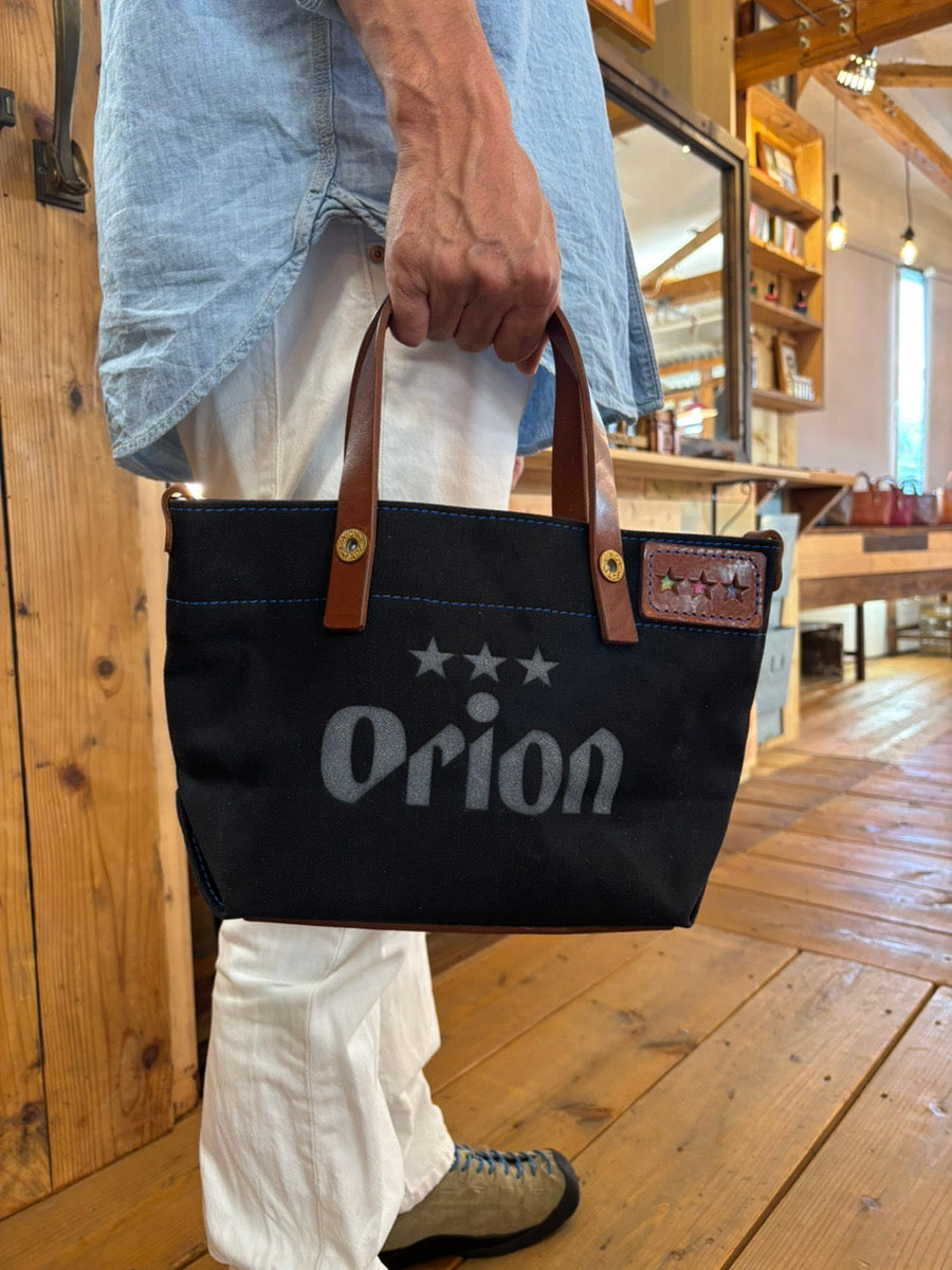 レザー×うらそえ織 帆布トート 小（カラー：ブラック） – オリオン