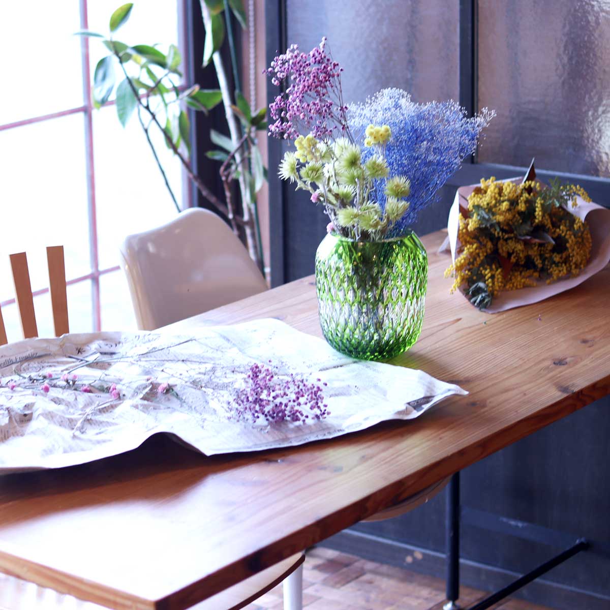 サンルイ / Saint-Louis フォリア フラワーベース 花瓶 グリーン 限定