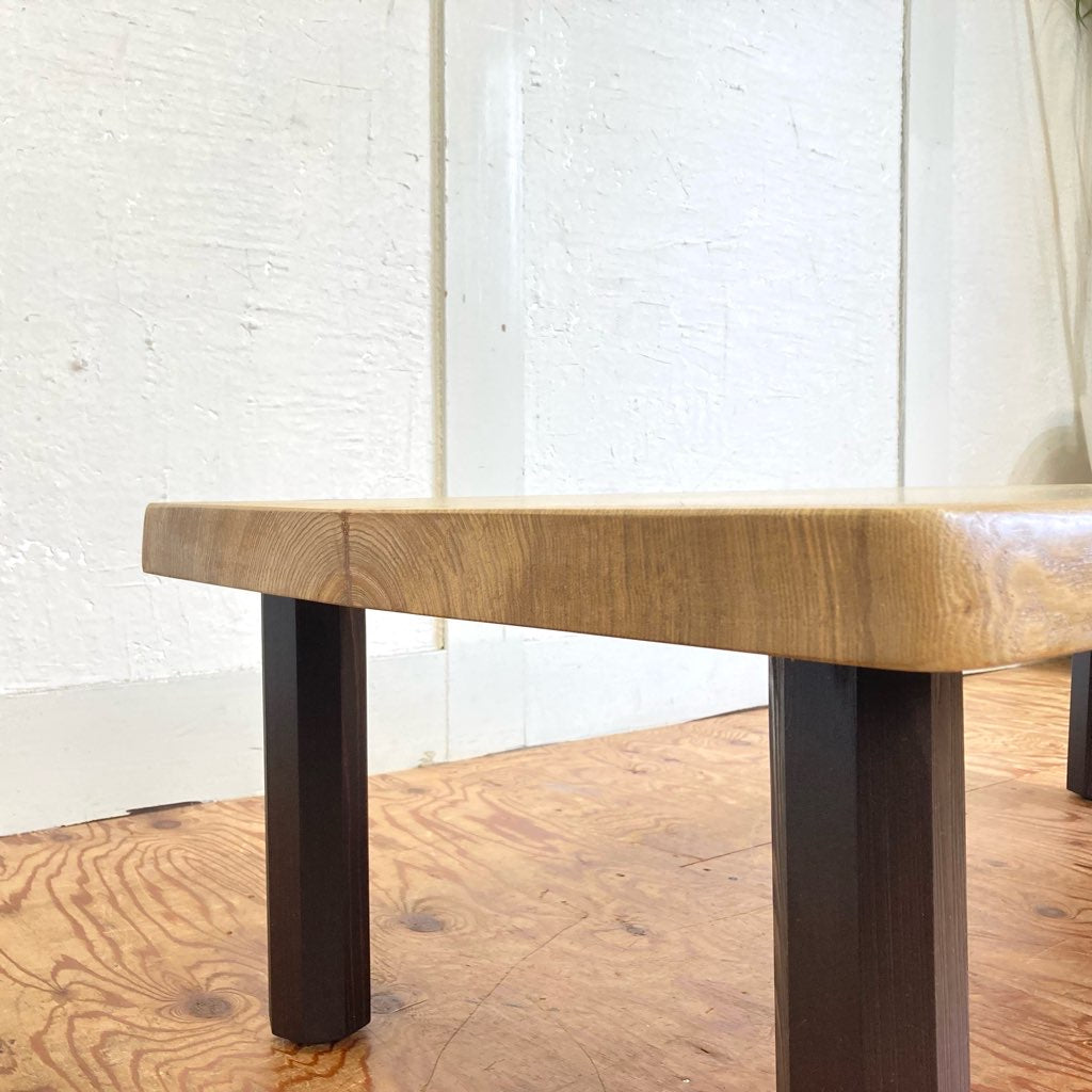 鬼童銘木 一枚板 ローテーブル 座卓 神代木 タモ 中古 リビング