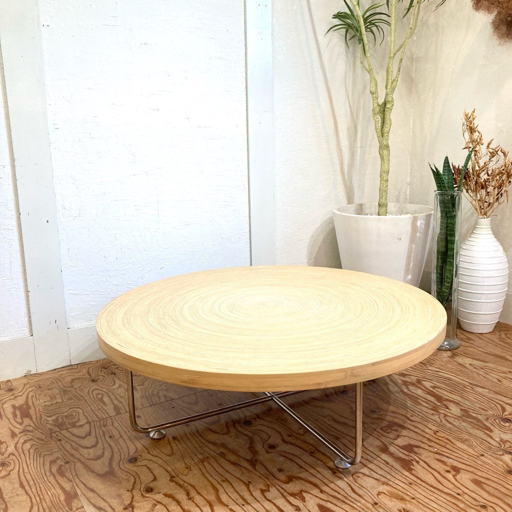 広松木工 EXサークルテーブル バンブー ちゃぶ台 展示品 中古 竹 丸