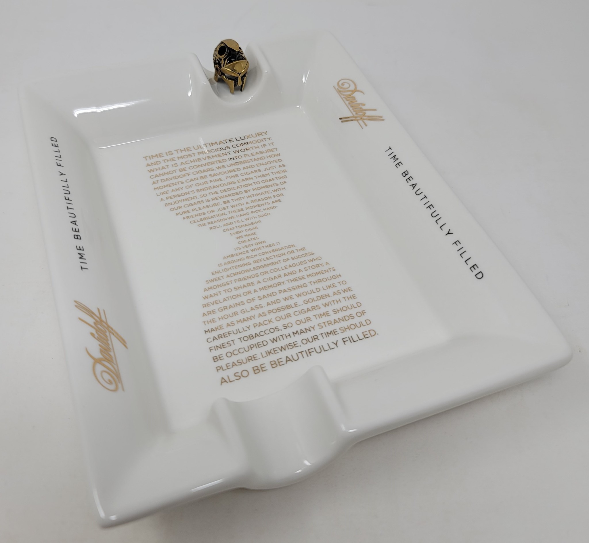 Davidoff Ceramic White Ashtray - Cigar Spartan