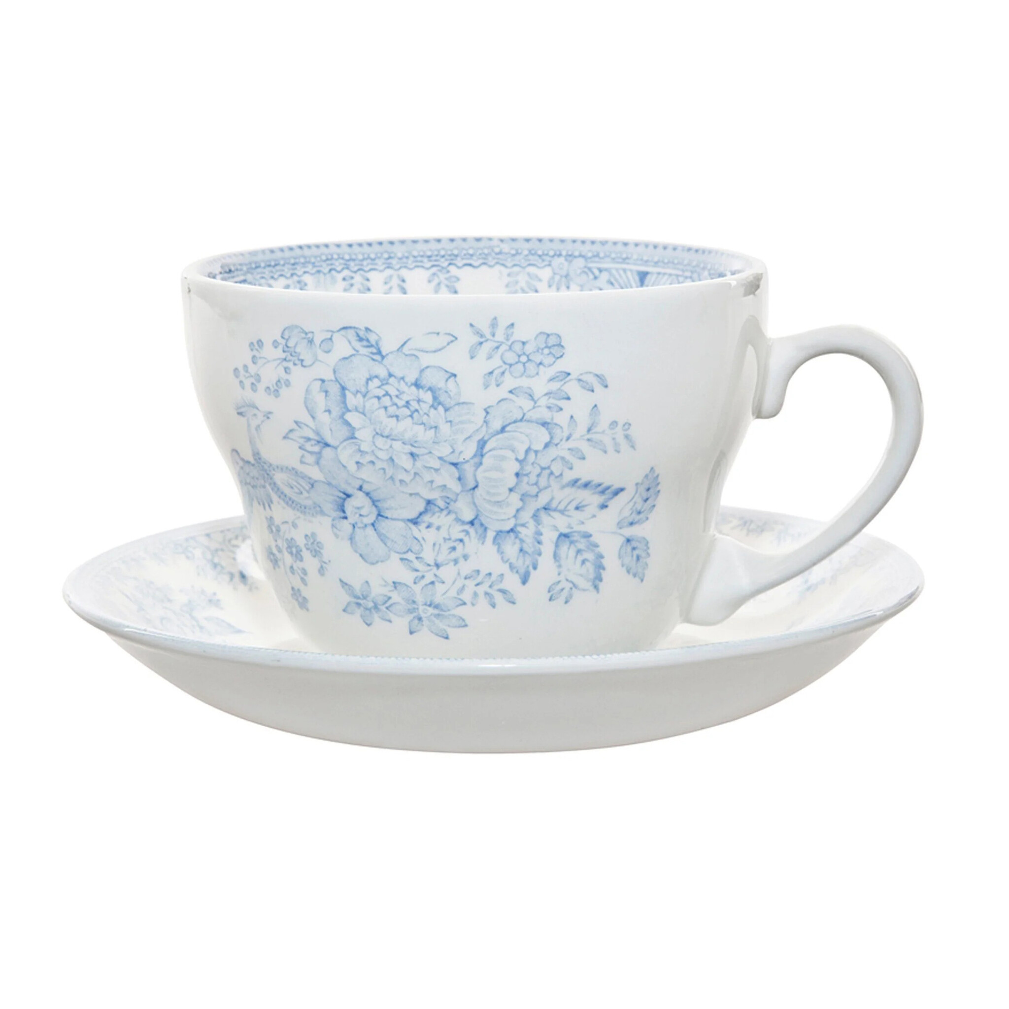 Burleigh Pottery Blue Asiatic Pheasants Breakfast Cup Gift Set