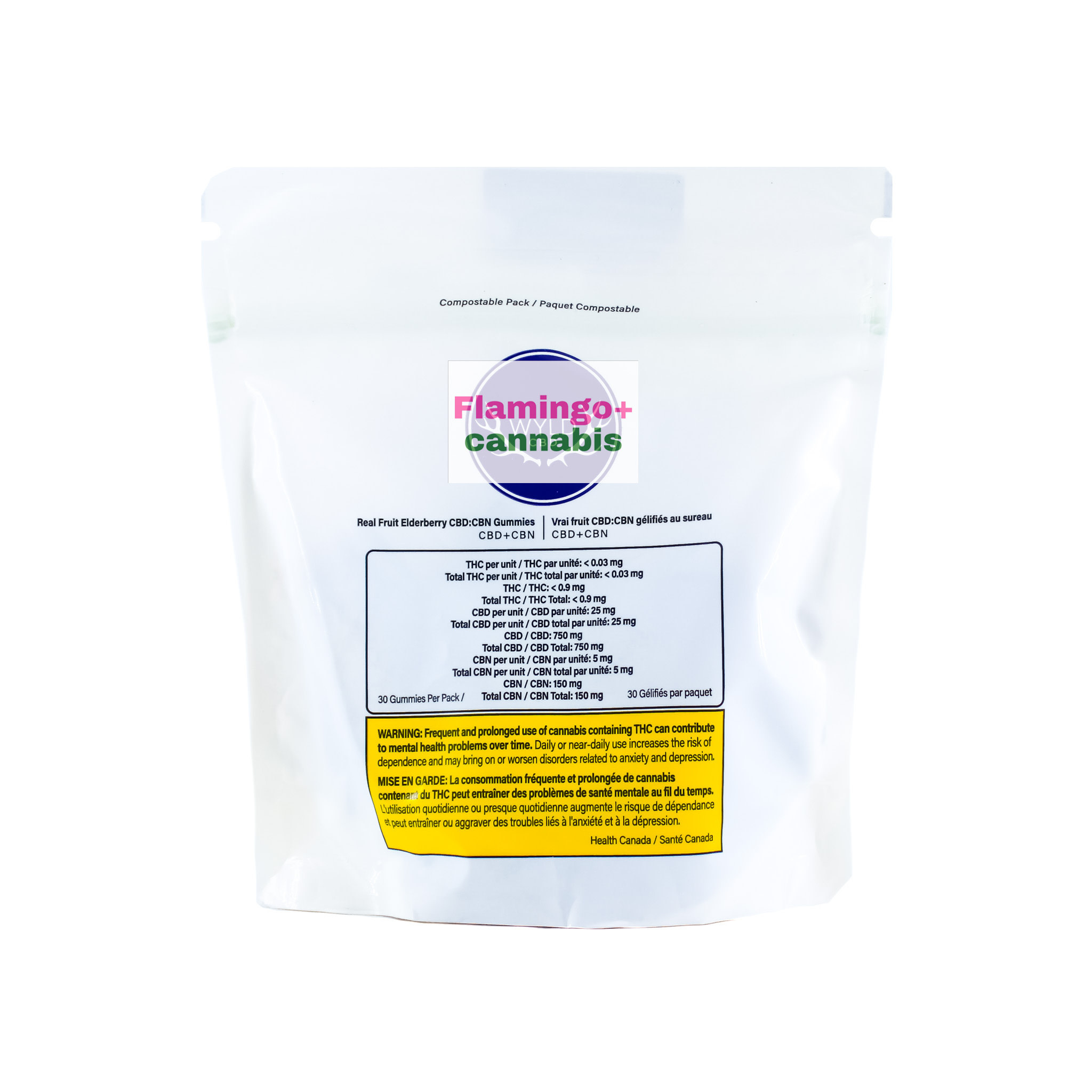 Wyld Elderberry 5:1 CBD + CBN Vegan Gummies X30 - Flamingo Plus