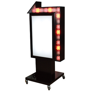 LED点滅スタンド看板 全高1880 ブラック (LY-208-B) - 看板のサインモール