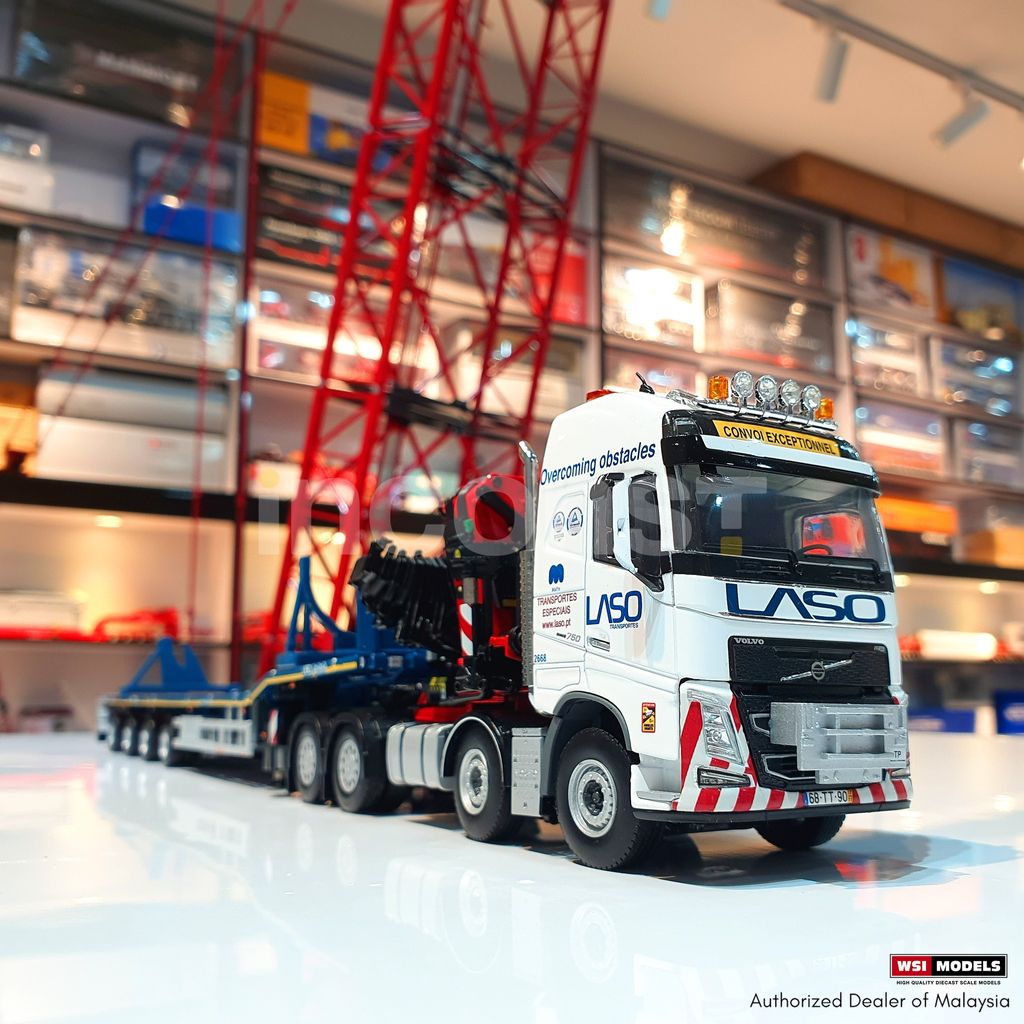 LASO; VOLVO FH4 GLOBETROTTER XL 8X4 NOOTEBOOM TELESTEPTRAILER - 4