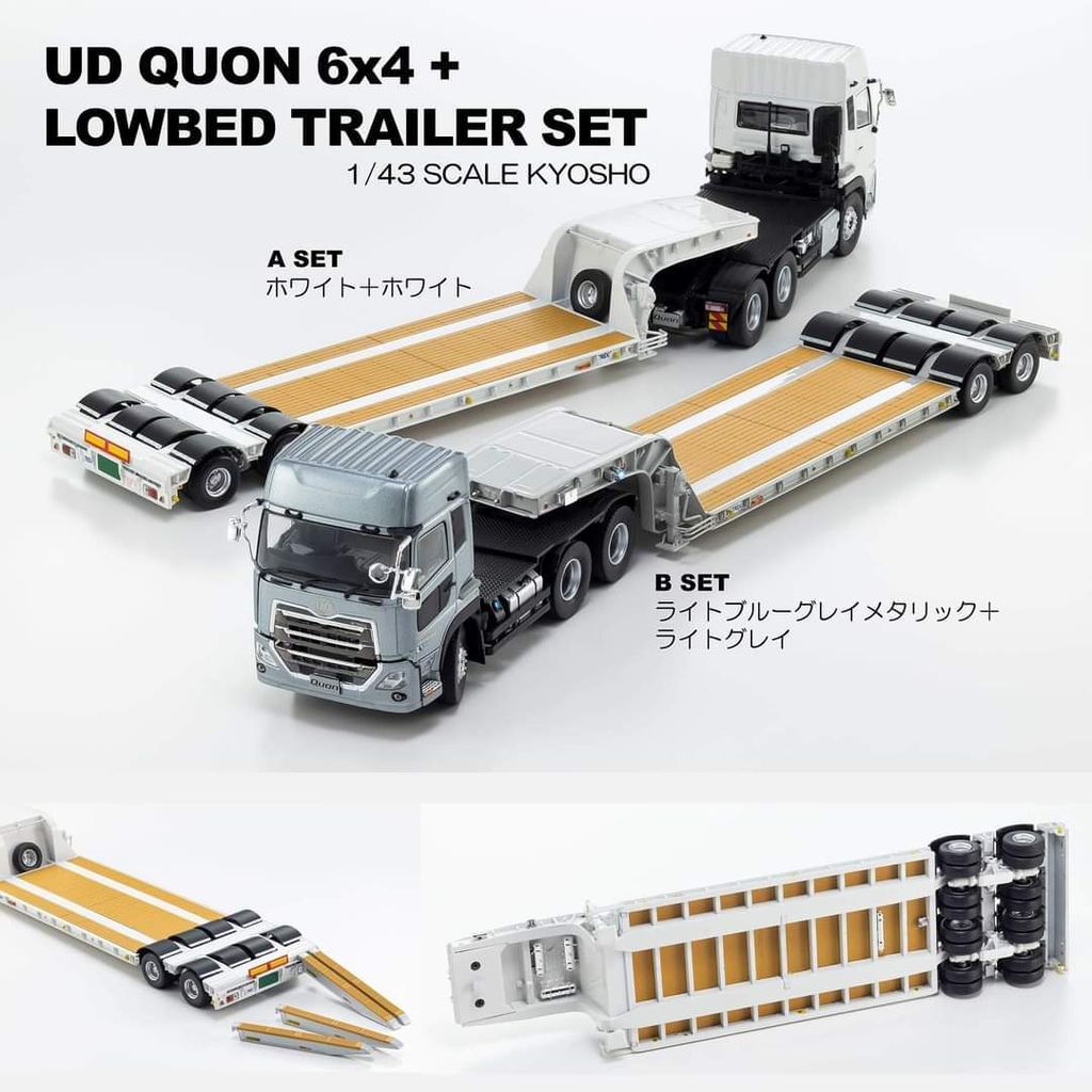 UD QUON 6x4 + LOWBED TRAILER SET 1/43 – Inconst