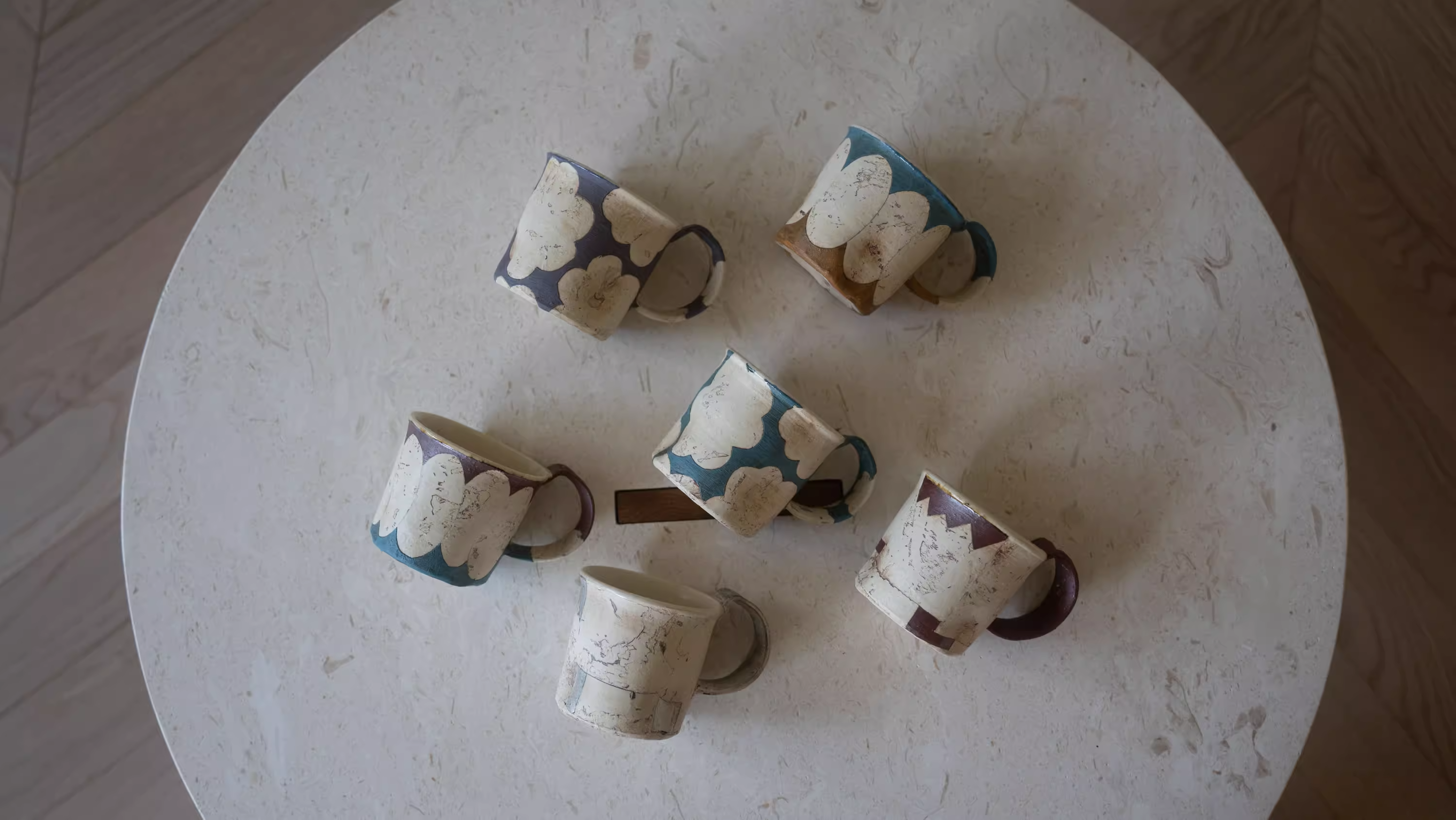 日本陶藝家木村容二郎手作抽象紋馬克杯咖啡杯– okinishop