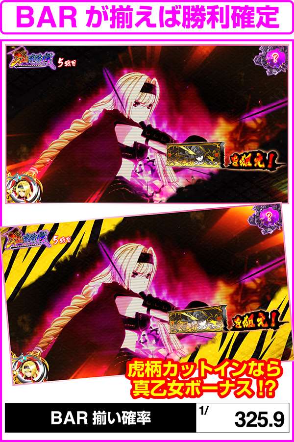 戦国乙女2?深淵に輝く気高き将星?（パチスロ）設定判別・天井・ゾーン