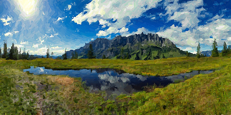 油画山湖- Pixabay上的免费图片