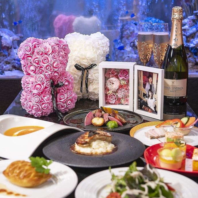 フラワーフォトボックス or ローズベアドール付 全7皿「Anniversary