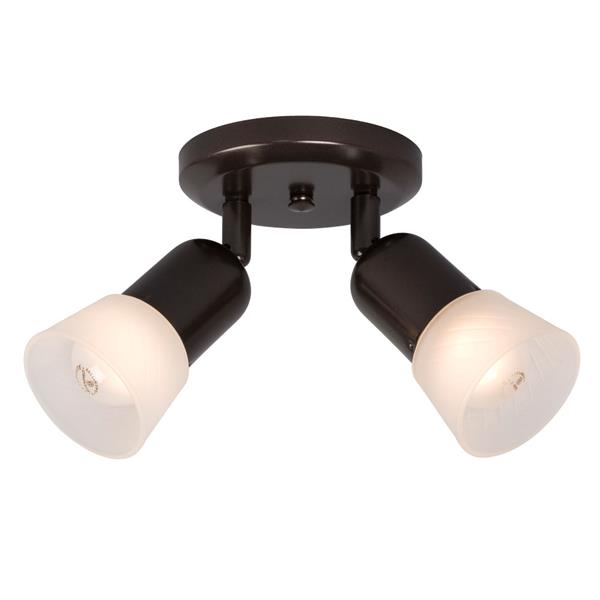 Galaxy Luna III 2-Light 5.125-in Old Bronze 2-Light Flush Mount