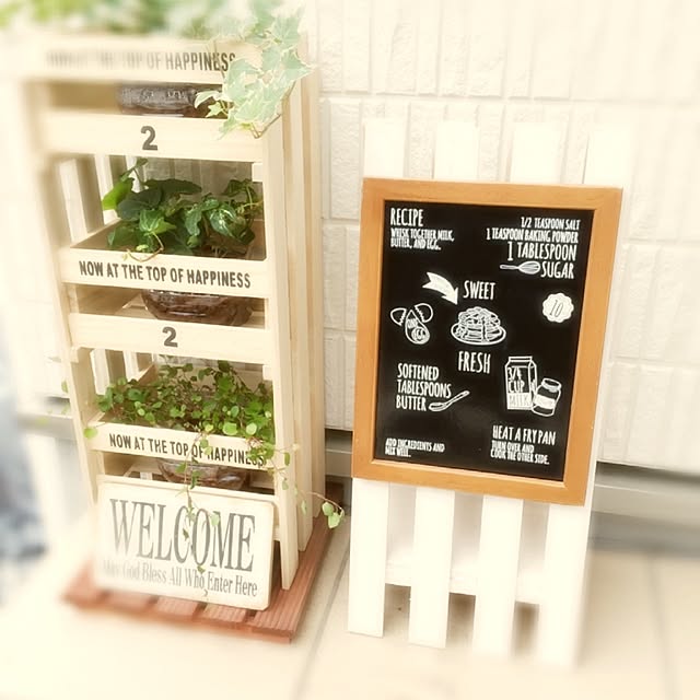 カフェ風 ウェルカムボードのおしゃれなインテリア・部屋・家具の実例