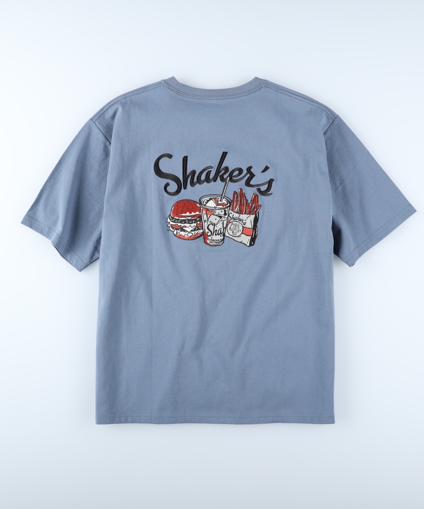 バック刺繍プリント半袖Tシャツ(M ブルー): トップス｜Right-on公式