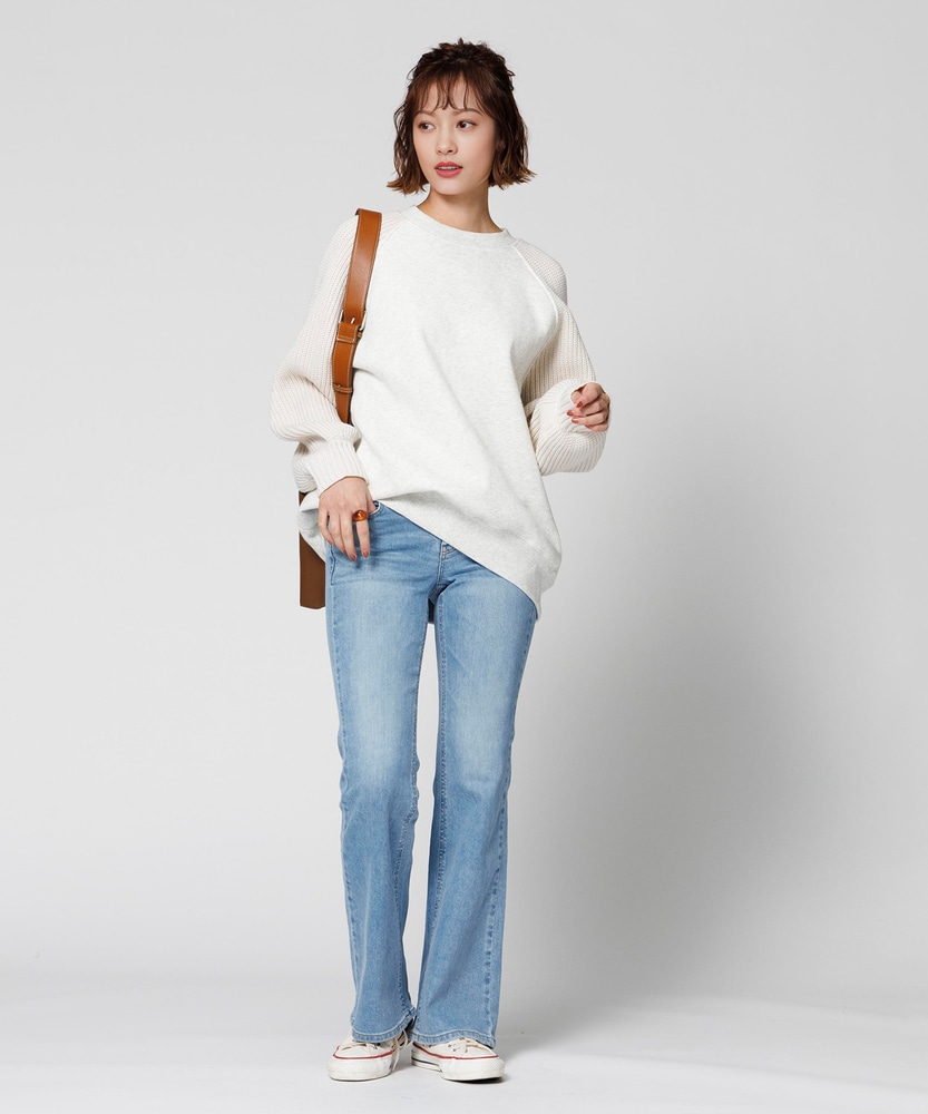 LISA」フレアパンツ【自宅で試着、返品送料無料】(31 淡加工色