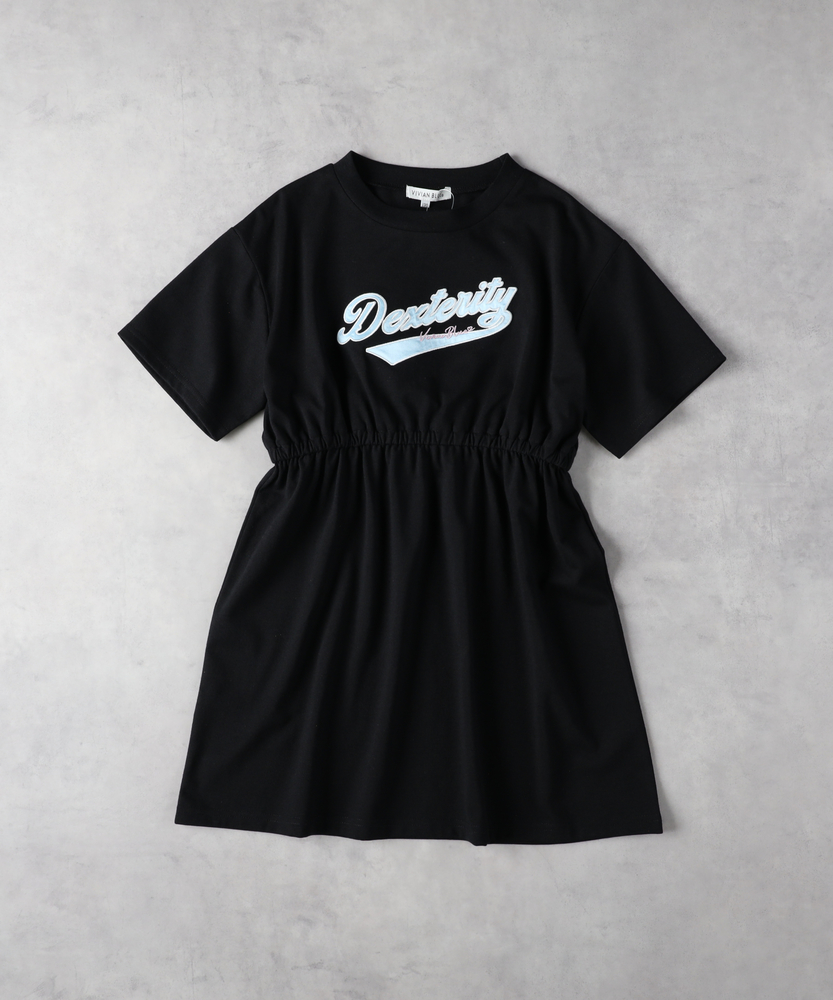 サテンアップリケカットワンピース(130 サックス): トップス｜Right-on