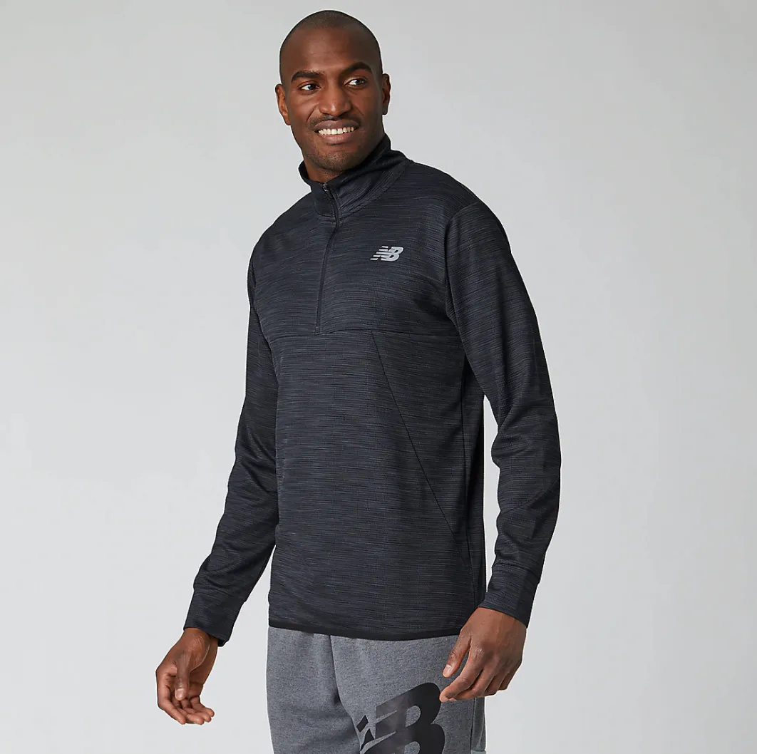 New Balance Men's Tenacity 1/4 Zip Black Heather