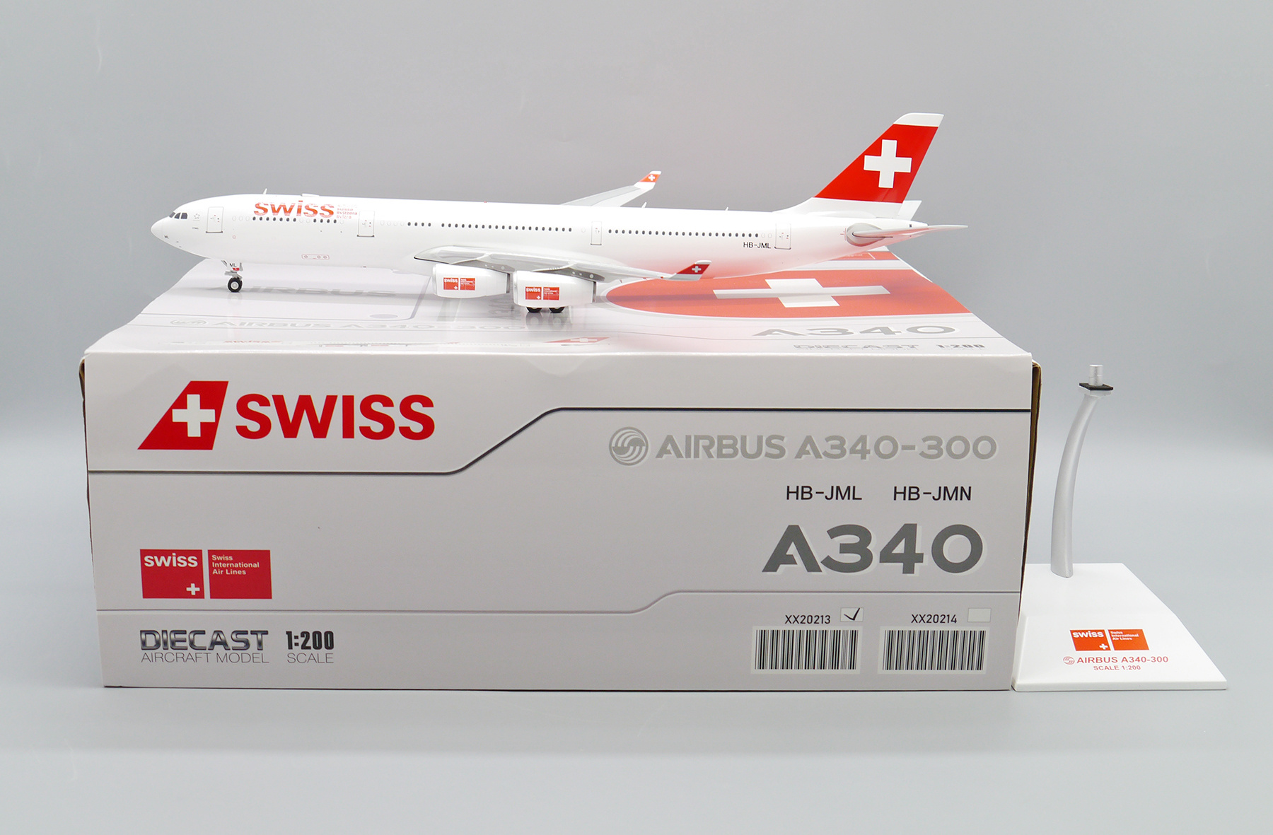 1:200 Swiss Airbus A340-300 HB-JML JC Wings XX20213 - Diecast Trading