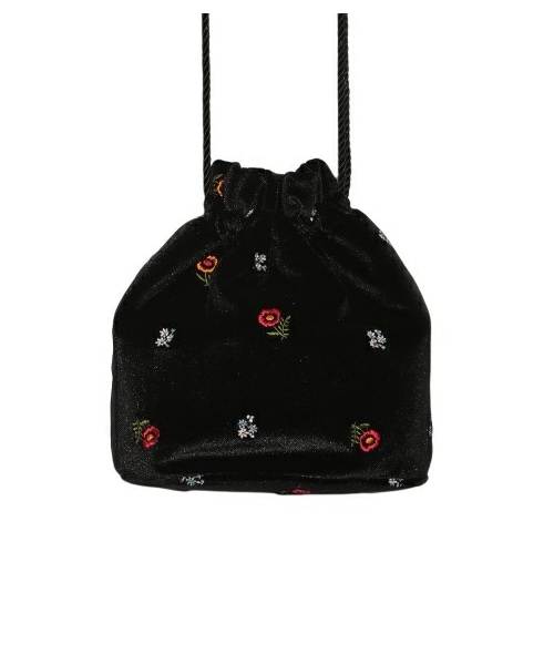 LILY BROWN（リリーブラウン）の「フラワー刺繍ベロア巾着（ショルダー