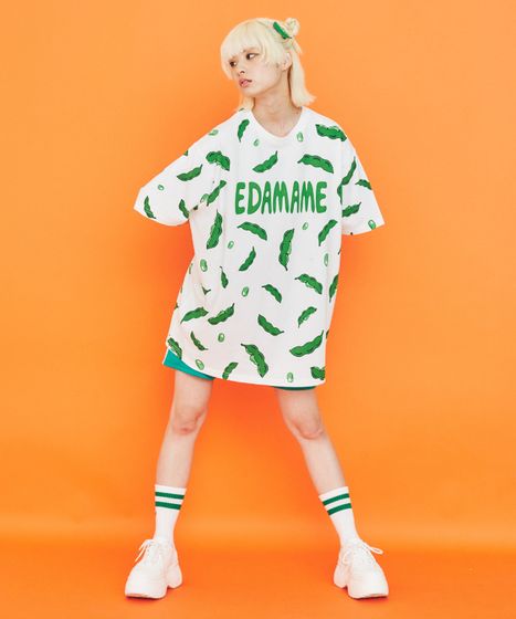 フード総柄Tシャツ(LEMON NINJIN EDAMAME)[商品：PN18SS-099-5R