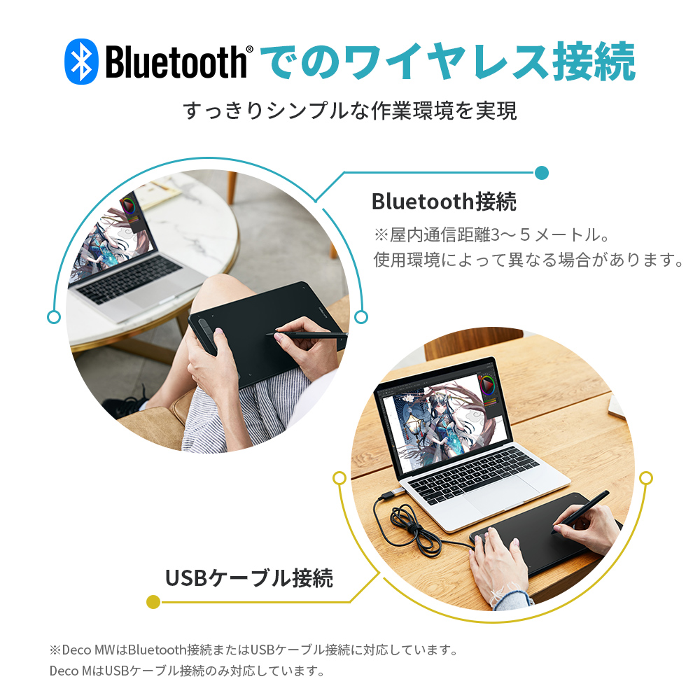XPPen エックスピーペン Deco MW BK [ブラック] 8x5インチ 有線/無線