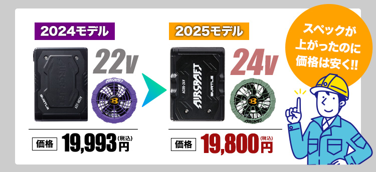 バートル AC09/AC09-2 エアークラフト専用24Vバッテリー&限定カラー