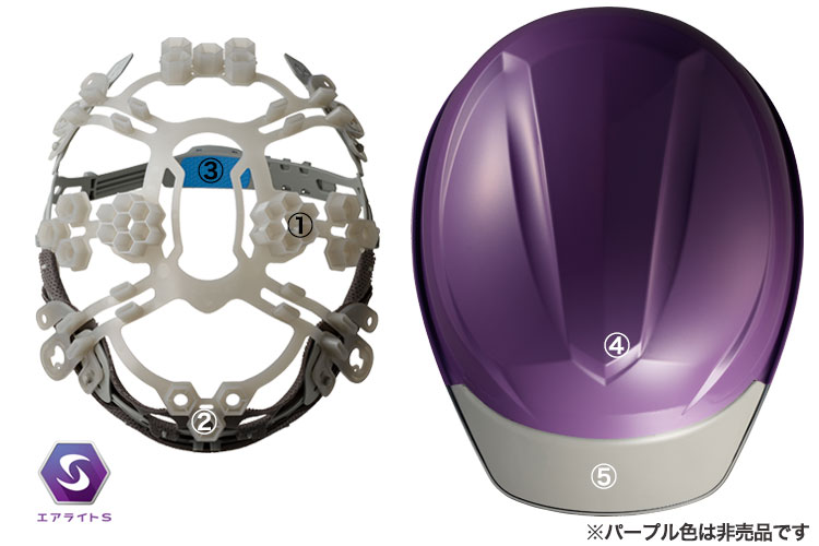 PC製]ヘルメット エアライトS つや消し塗装(B2-ST123JZVMT) | 谷沢