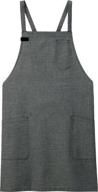 年代不明 デッドストック ブラックシャンブレーエプロン 作業服・作業用品 胸当てエプロン BONMAX ボンマックスNatural Smile