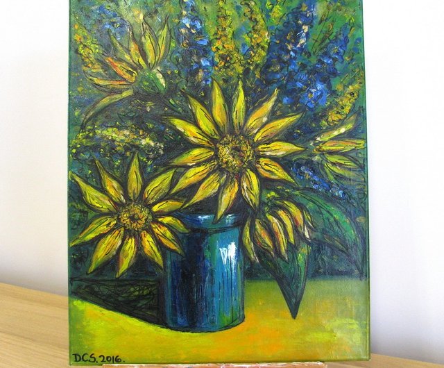 ラトビア 抽象的な花油絵キャンバス印象派スタイルアート家の装飾 DCS