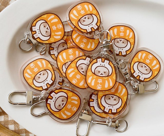 30%OFF】台湾 たぬきうさぎだるまアクリルキーホルダー 五代/チャーム