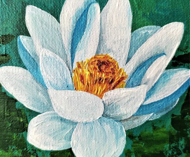 ロシア 蓮原画 壁飾り スイレン池アートワーク 花の絵 Artpainting