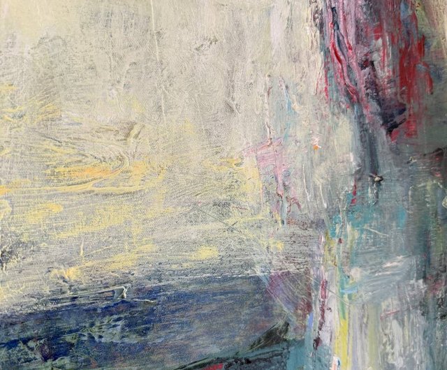 送料無料】スペイン 抽象的形状表現主義現代絵画、人間のような