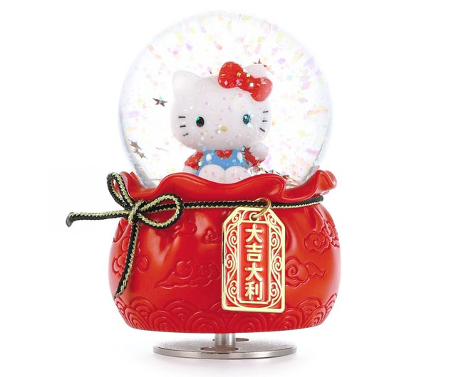 台湾 ハローキティ 幸運のお守り クリスタルボール オルゴール (レッド
