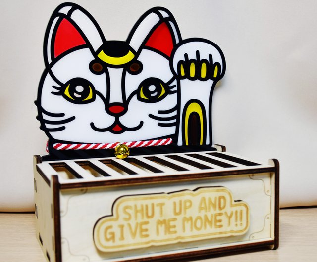 香港 特大招き猫貯金箱（猫）手描き カスタムメッセージ対応 開運貯金