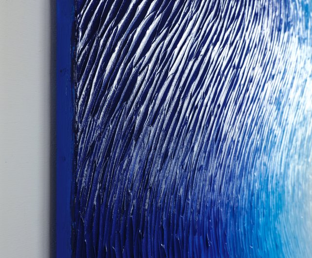 送料無料 12%OFF】【青色の絵画】アート - ブルー 大きめ 抽象的