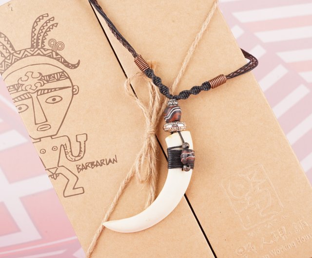 台湾 【原風藝站】イノシシの牙ネックレス | 先住民 民族衣装 台湾印象